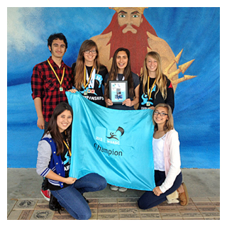 Color Guard with 1st Place banner - WGASC Championships 2013 